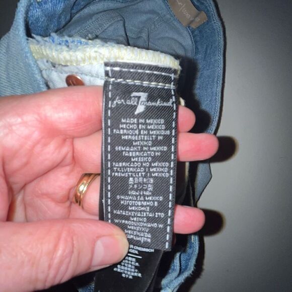 7 for All Man Kind distressed  button fly Josefina jeans 26 - Picture 6 of 6